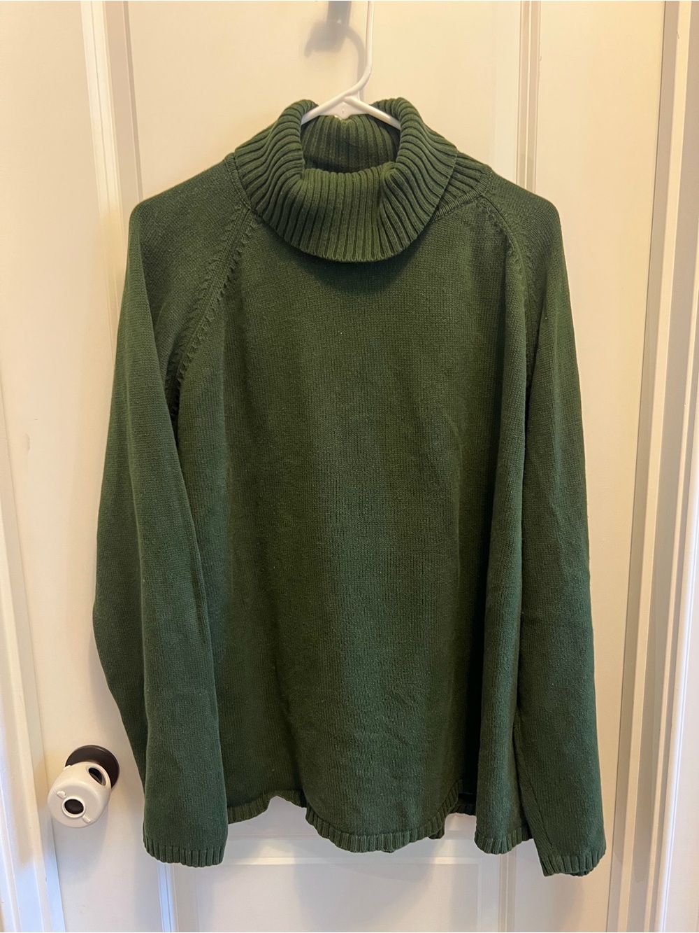 Vintage Cervelle 100% Cotton Turtle Neck Sweater Size 3X Green Oversized 90s